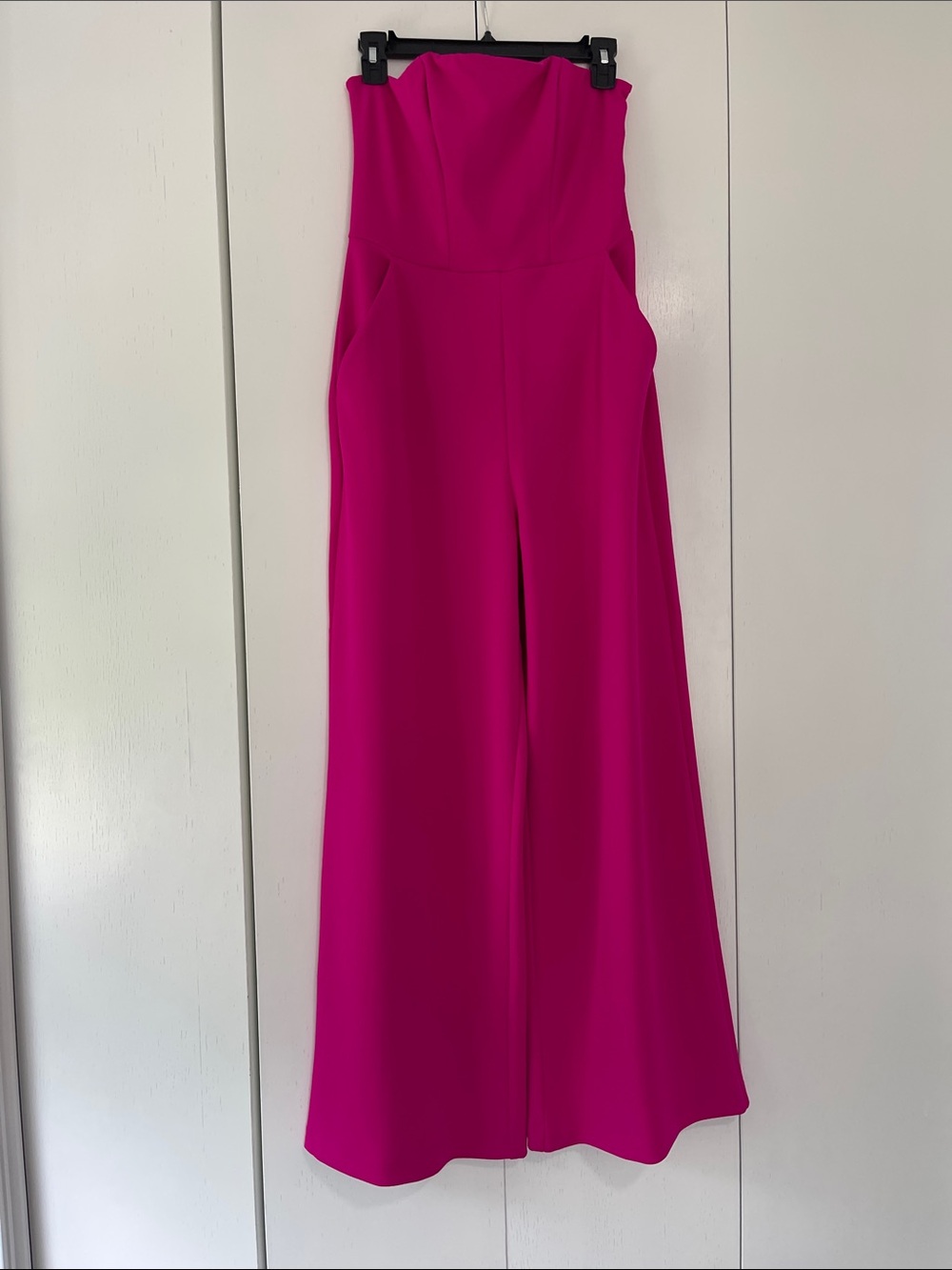 Express Pink Strapless Wide Leg Jumpsuit w/ Pockets. Size M. - Picture 3 of 4